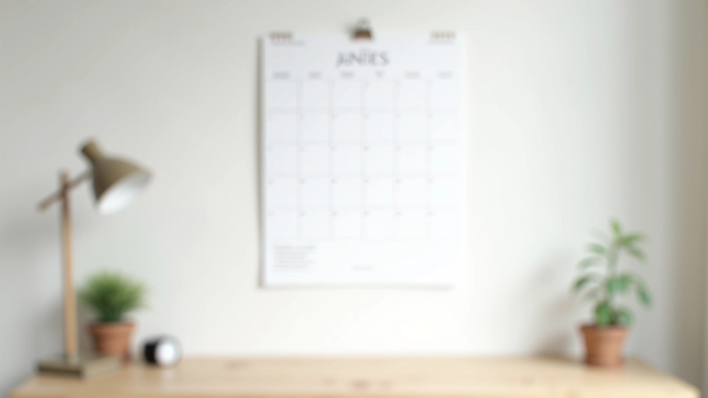 Kalender op muur met dagen gemarkeerd, voortgangstracking, witte muur, minimalistisch design