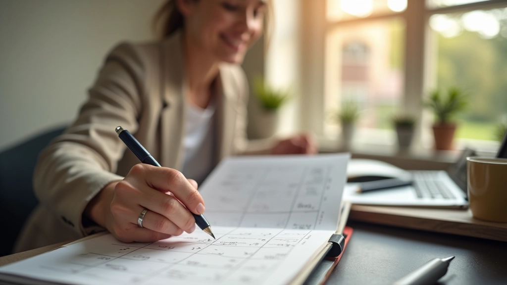 Persoon zit tevreden aan bureau met afgeronde items op weekplanning